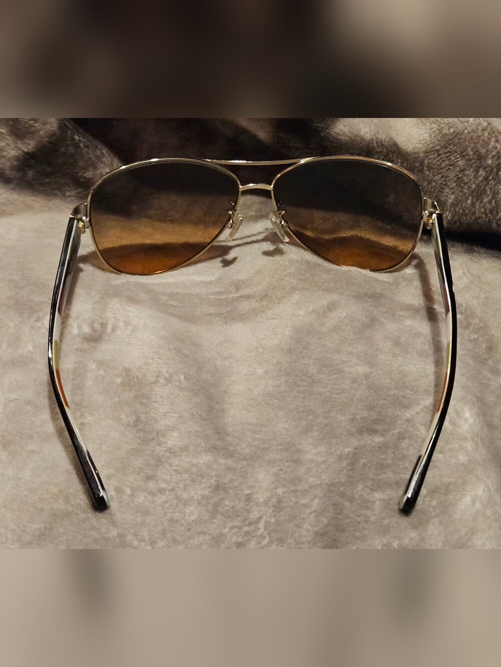 Coach Women's Kristina Gold/Brown Aviator Sunglasses - Picture 8 of 8